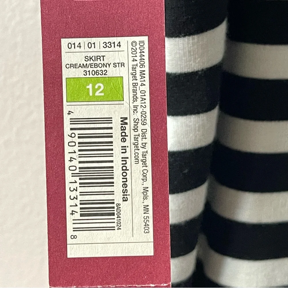 NWT Merona Black and White Striped Pencil Skirt - 12